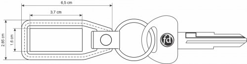 Llaveros simil cuero placa colgante - LGM002P (Medidas)