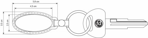 Llaveros simil cuero placa colgante - LGM004P (Medidas)