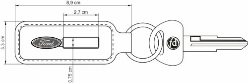 Llaveros Simil cuero placa fija - LGP001 (Medidas)
