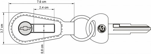 Llaveros Simil cuero placa fija - LGP002 (Medidas)