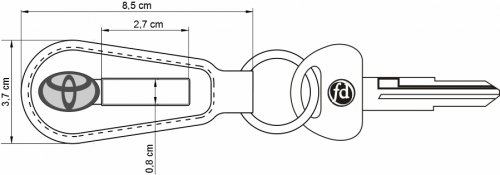 Llaveros Simil cuero placa fija - LGP003 (Medidas)
