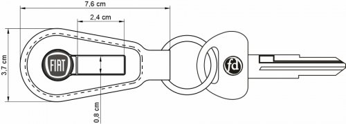Llaveros Simil cuero placa fija - LGP004 (Medidas)
