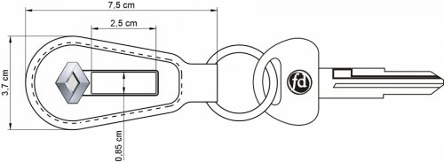 Llaveros Simil cuero placa fija - LGP005 (Medidas)