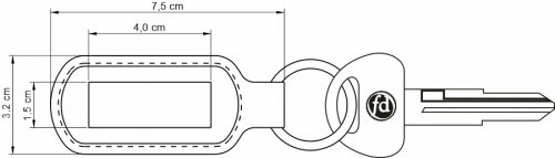 Llaveros Simil cuero placa fija - LGP006 (Medidas)