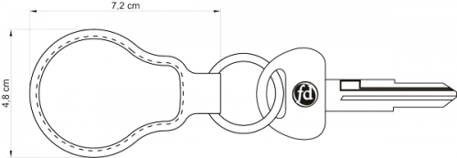 Llaveros de cuero Estampados - LES104 (Medidas)