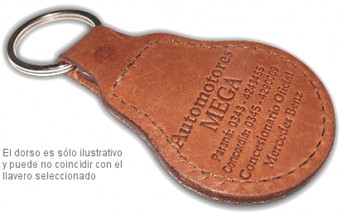 Llaveros de cuero Placa Fija - LPS204 (Dorso)