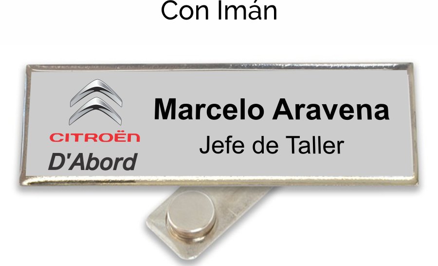 Identificador metálico con imán (IDN002)