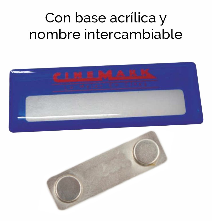 Identificador base acrilico con nombre intercambiable e imán (IDN006)