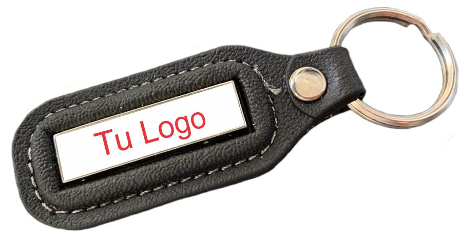 Llaveros Simil cuero placa fija personalizados (LGP006) - Fianchini