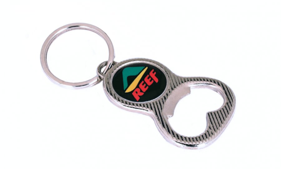 Llavero destapador de metal niquelado personalizado (LMT010) - Fianchini