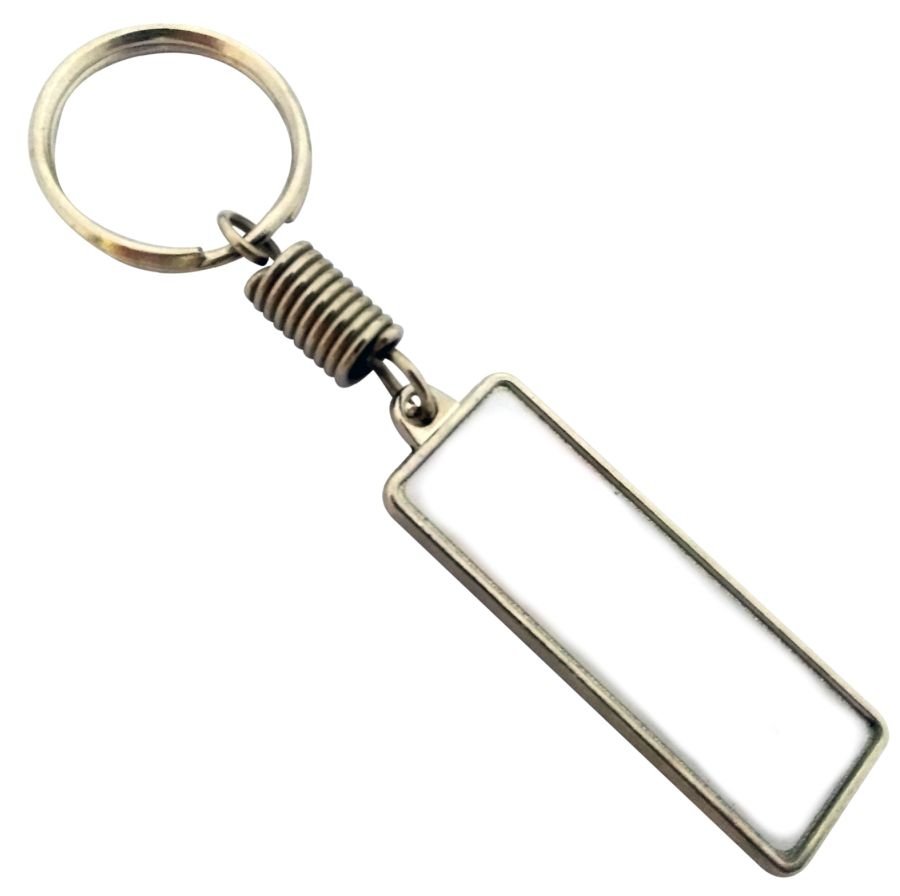 Llavero rectangular de metal niquelado personalizado (LMT013) - Fianchini