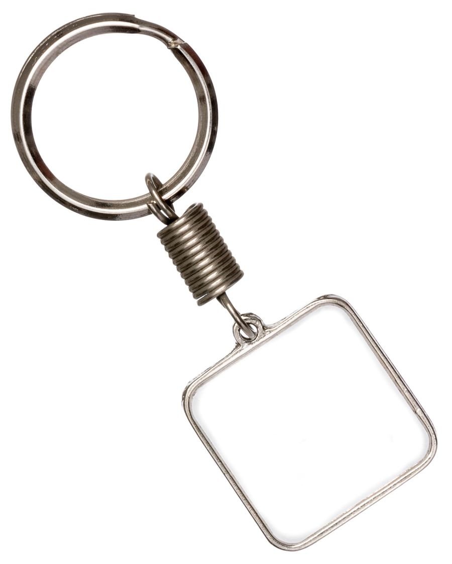 Llavero cuadrado de metal niquelado personalizado (LMT015) - Fianchini