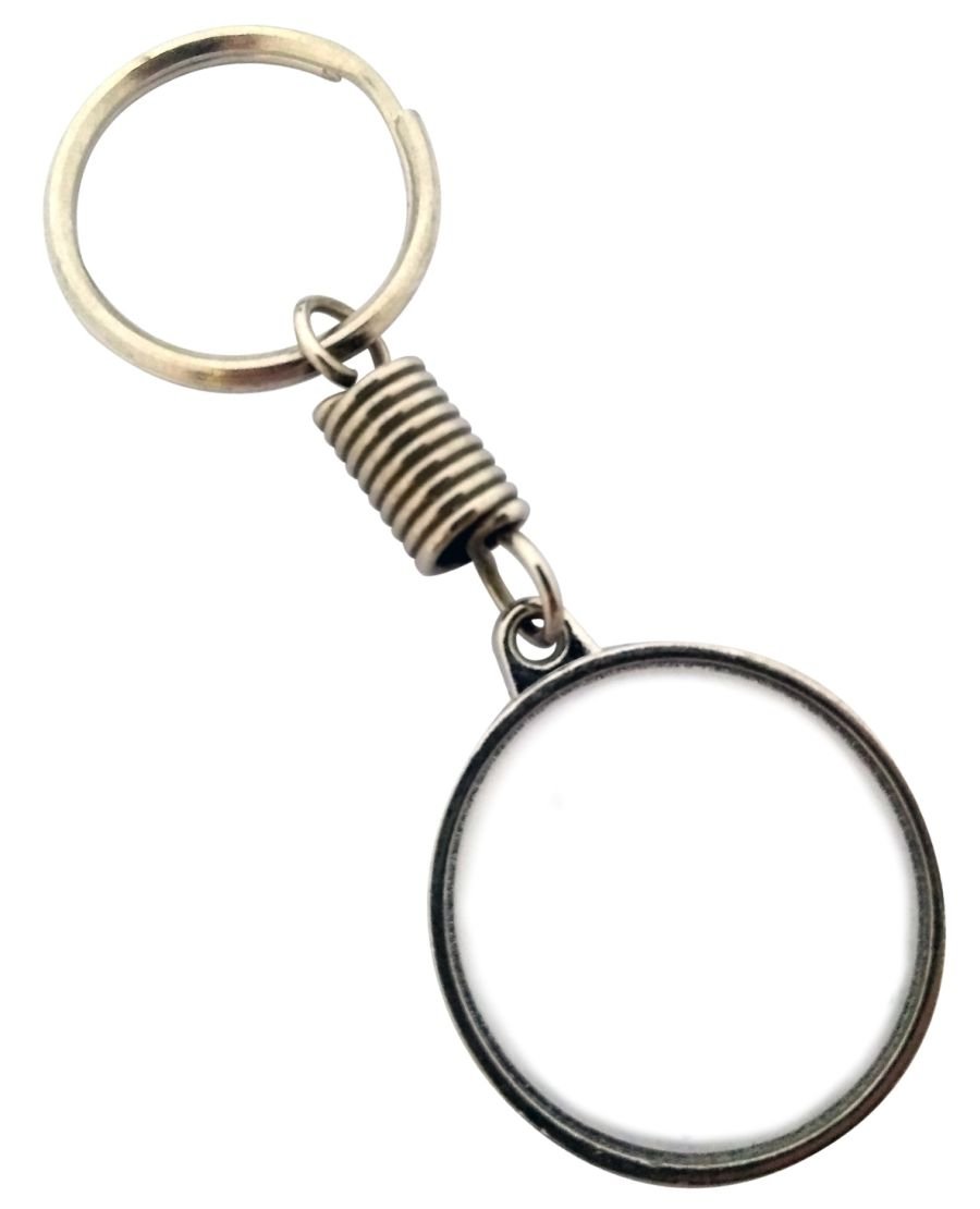 Llavero redondo de metal niquelado personalizado (LMT016) - Fianchini