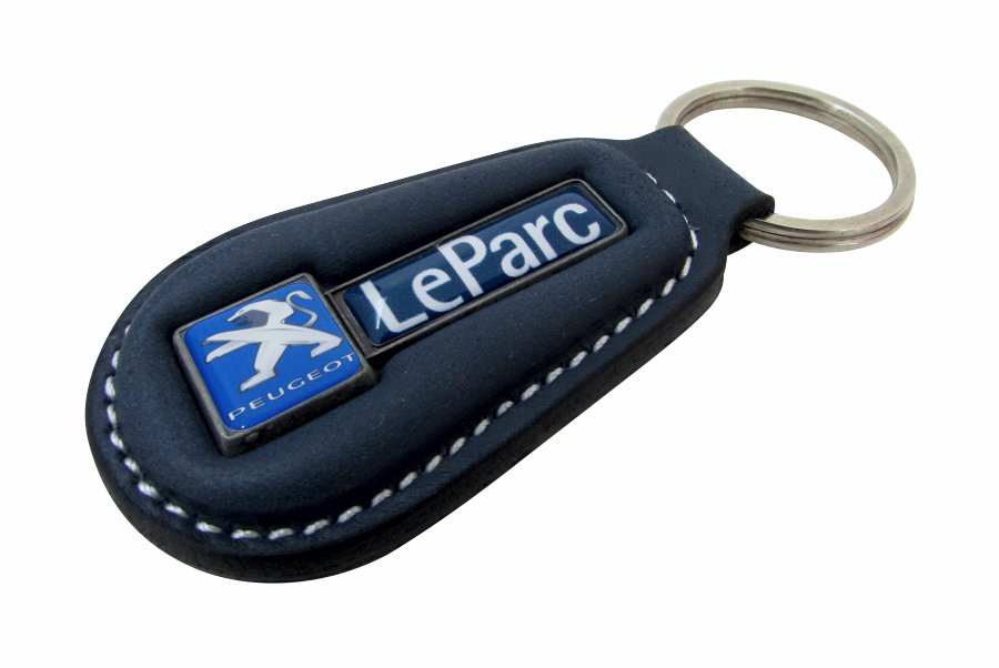 Llaveros de cuero placa metálica fija personalizados (LPS207) - Fianchini