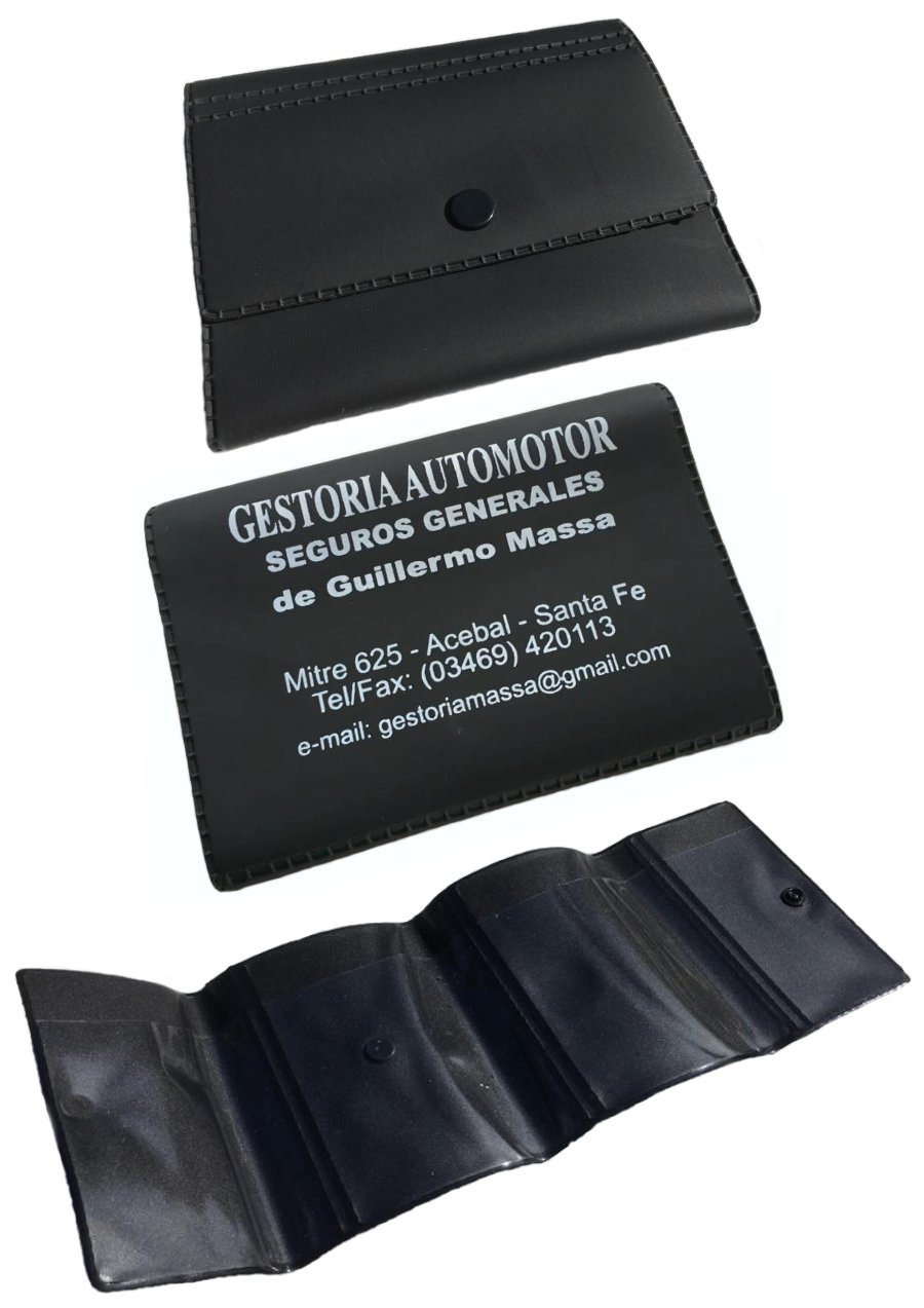Porta cédulas de folia PVC 3 bolsillos plegable personalizado (PME008) - Fianchini