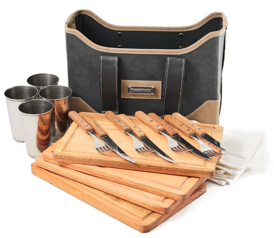 Set de asado ecocuero personalizado  (SAS015) - Fianchini