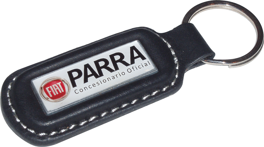 Llaveros de cuero placa metálica fija personalizados (LPS201) - Fianchini