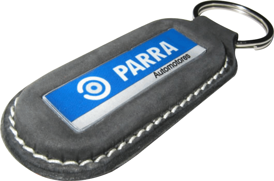 Llaveros de cuero placa metálica fija personalizados (LPS202) - Fianchini
