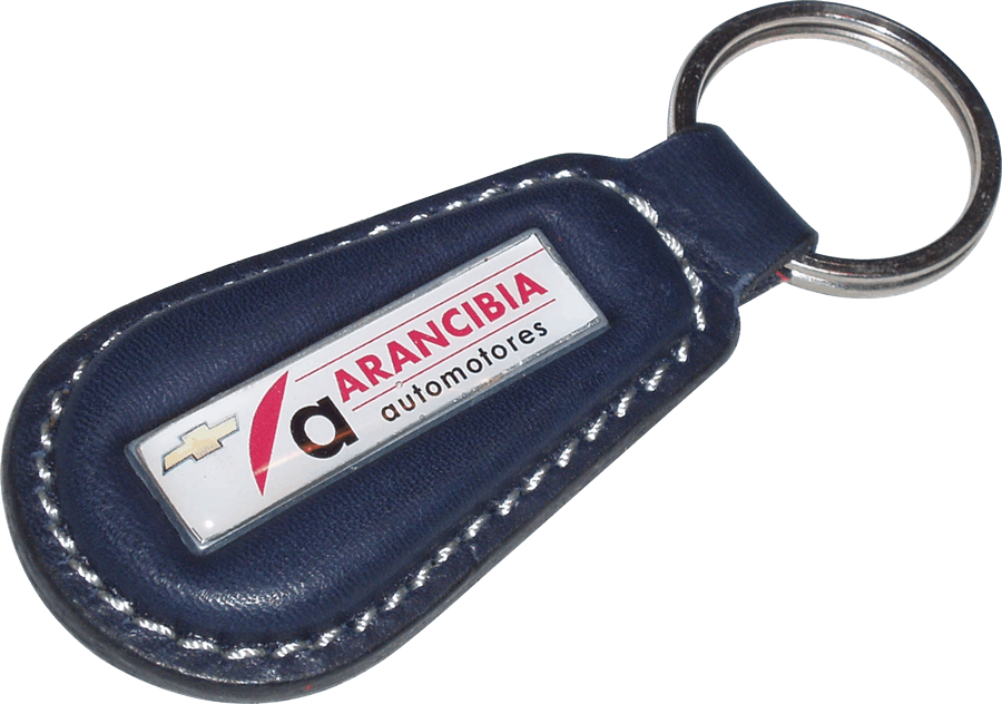 Llaveros de cuero placa metálica fija personalizados (LPS203) - Fianchini