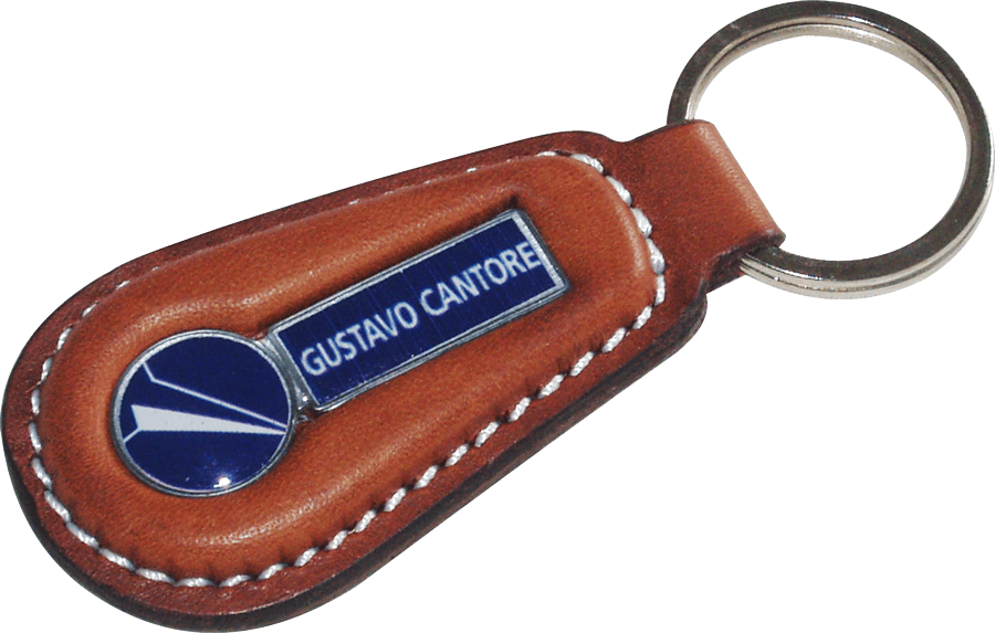 Llaveros de cuero placa metálica fija personalizados (LPS205) - Fianchini